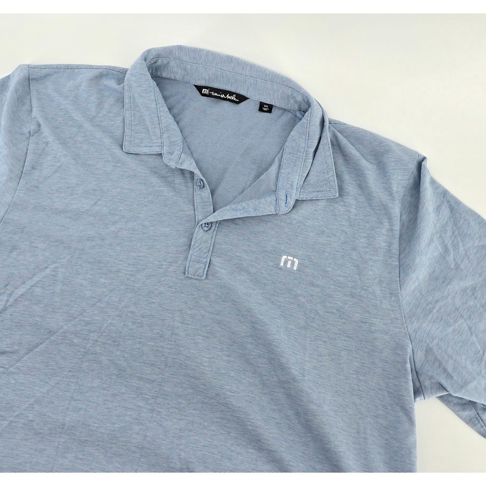 TravisMathew Athletic Polo Shirt Size XXL Mens Light Blue Golf Pima Cotton